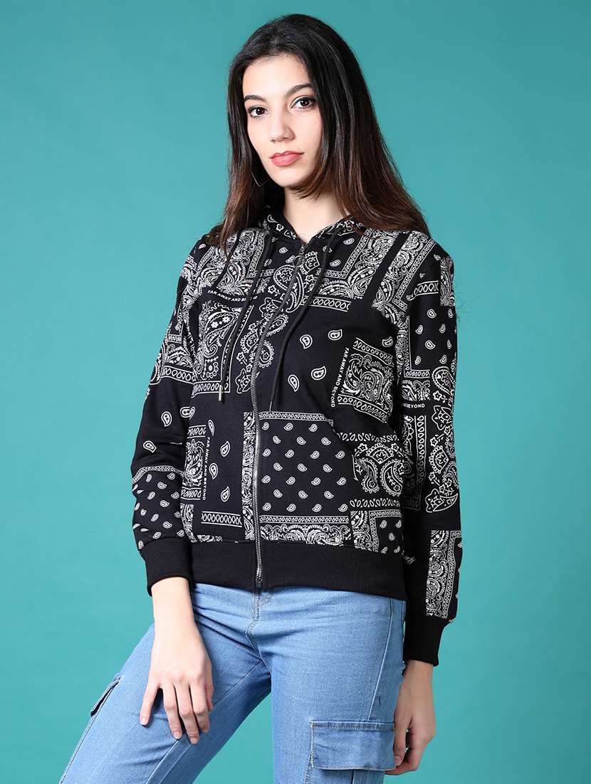 women all over print hooded sweatshirt - 21630799 -  Standard Image - 1