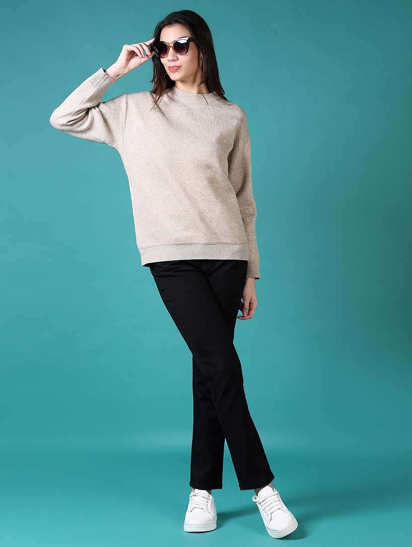 women solid long sleeves pullover - 21630969 -  Standard Image - 4