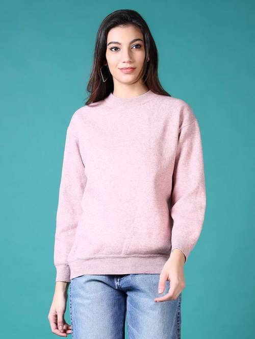 women solid long sleeves pullover - 21630990 -  Standard Image - 0