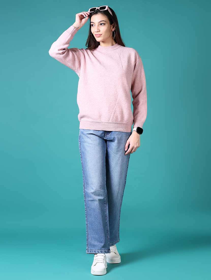 women solid long sleeves pullover - 21630990 -  Standard Image - 4