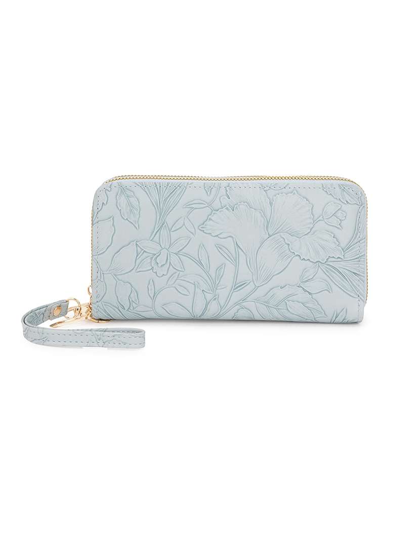 women light blue leatherette wallet