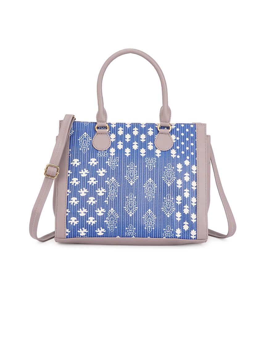 women light blue printed handbag - 21631181 - Standard Image - 1