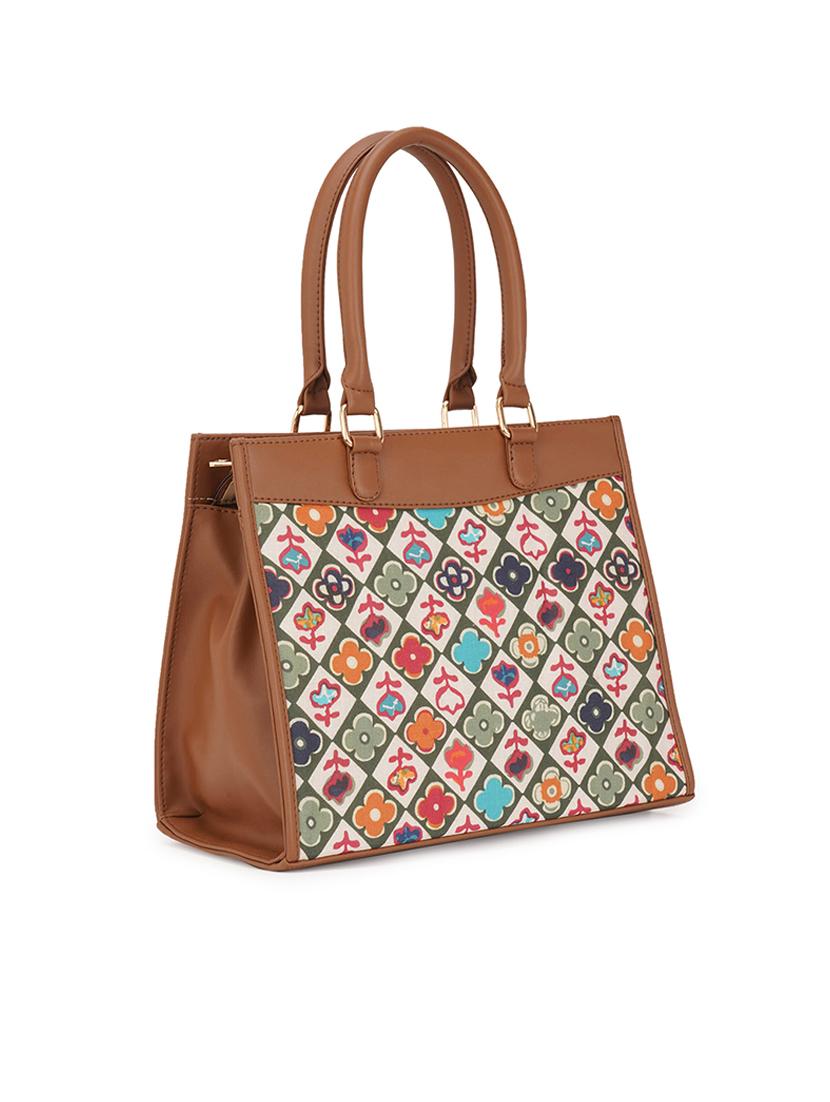 women green printed handbag - 21631182 -  Standard Image - 1