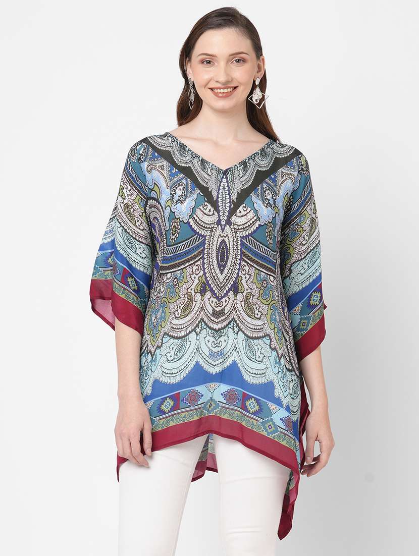 women floral printed kaftan tunic - 21631272 -  Standard Image - 1