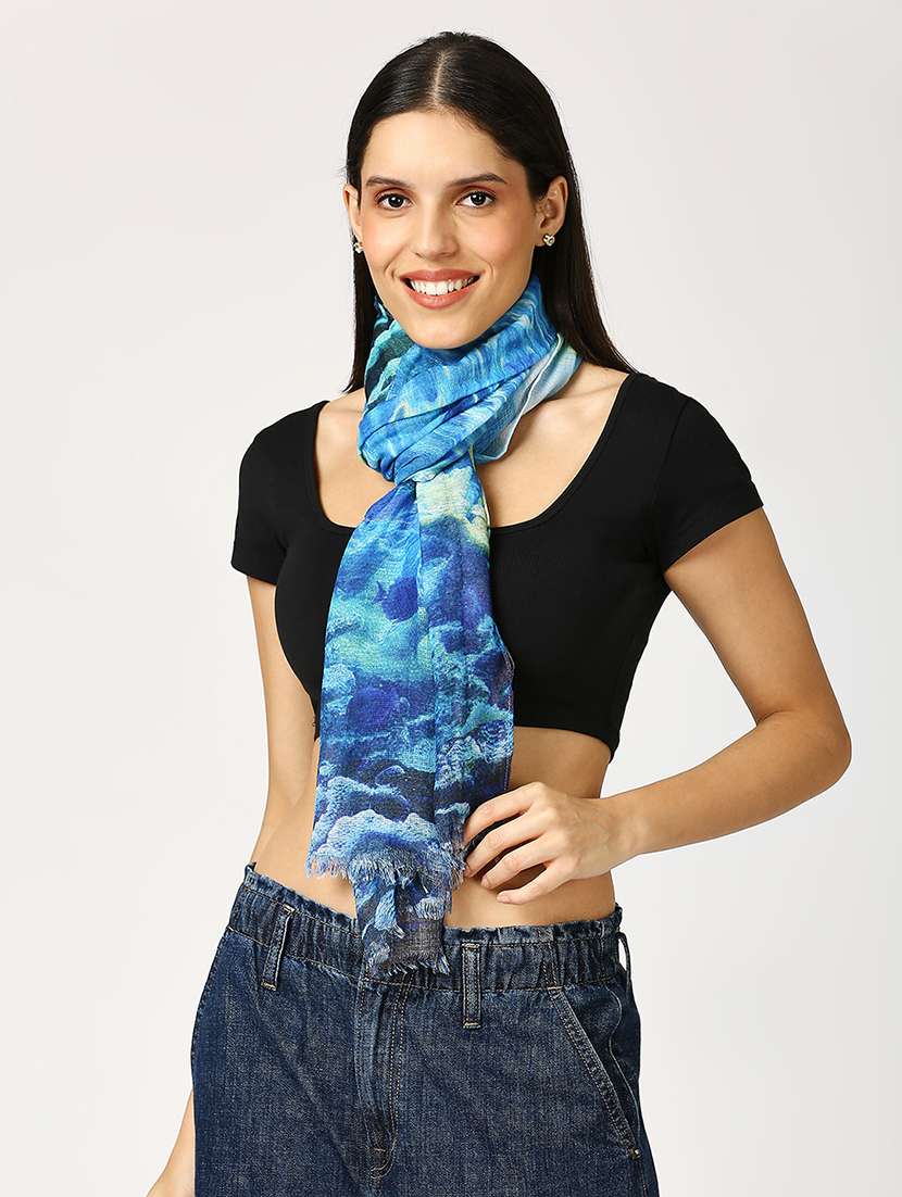 women printed everyday wrap scarf