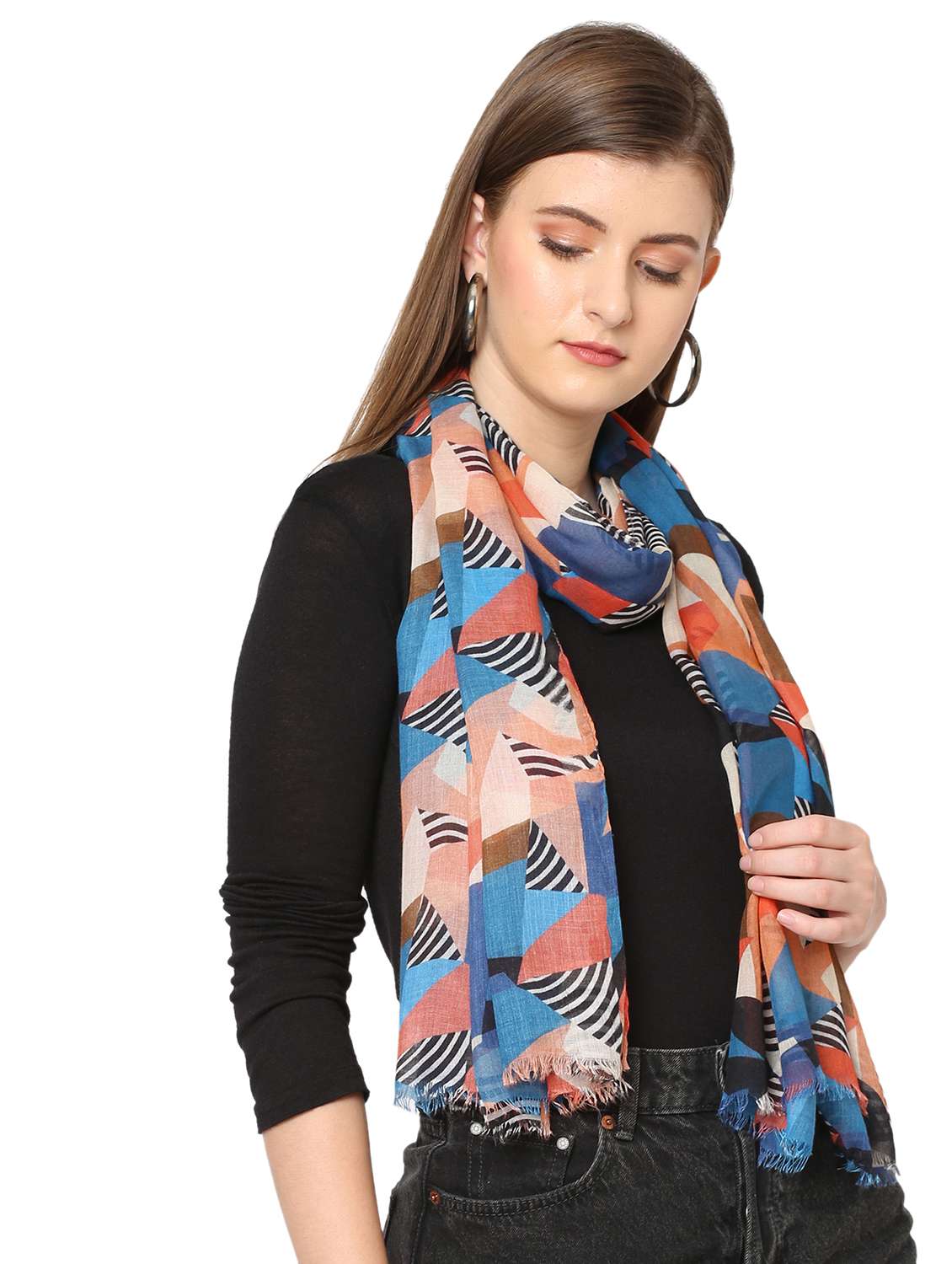 women printed everyday wrap scarf