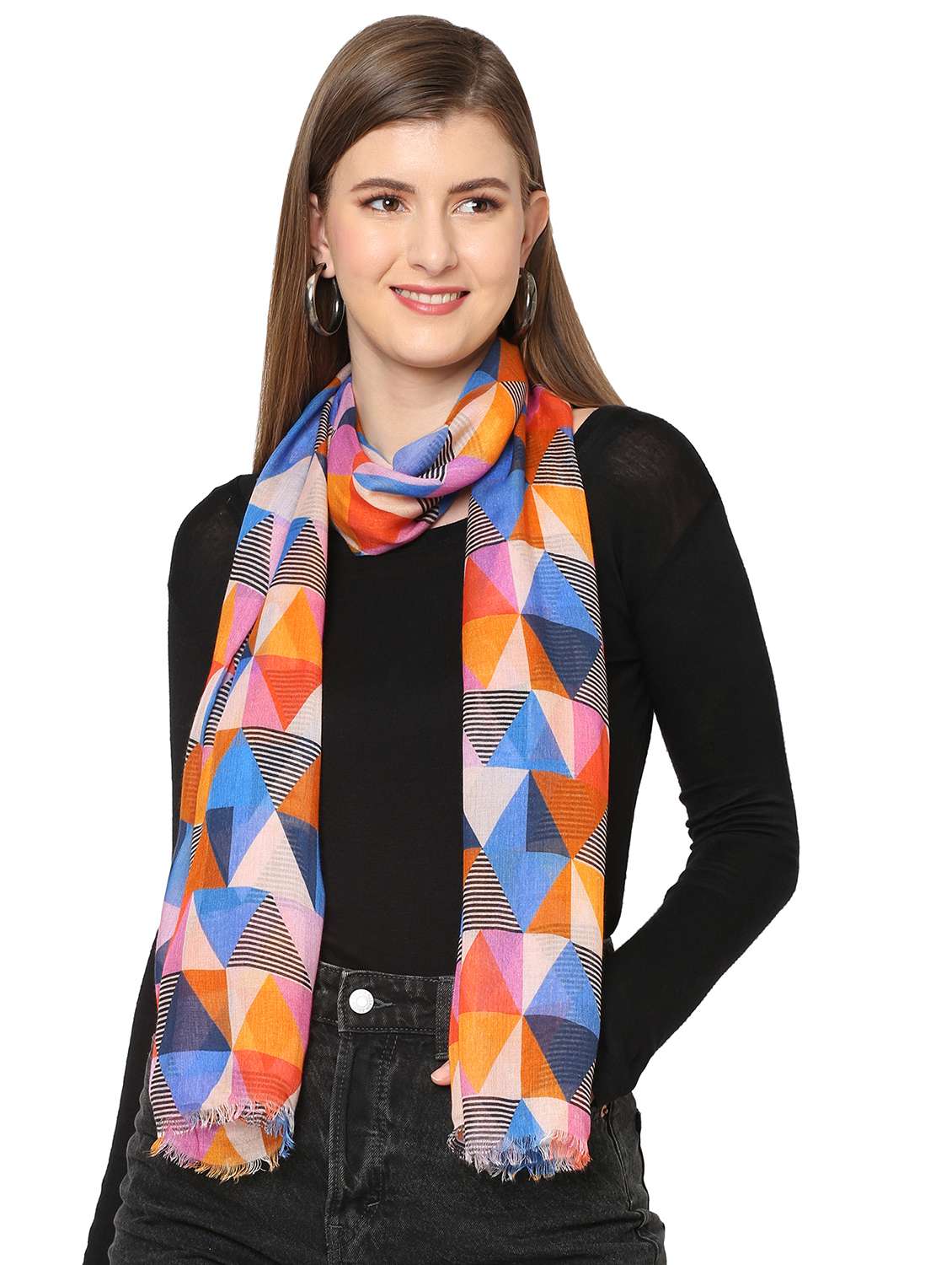 women printed everyday wrap scarf