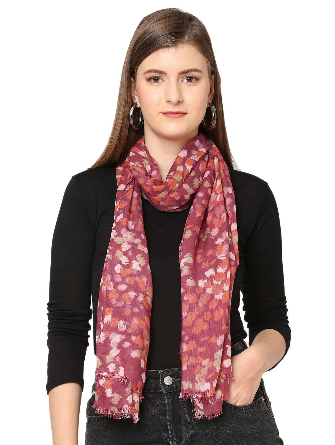 women printed everyday wrap scarf