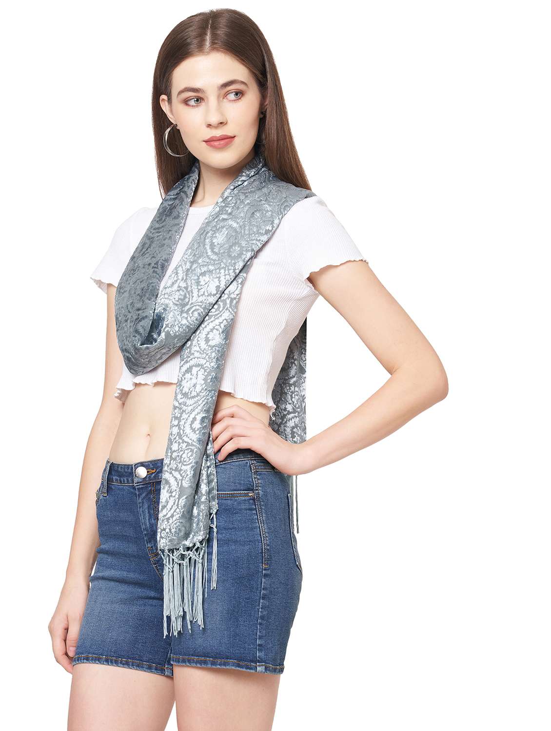 women self design everyday wrap scarf - 21631520 -  Standard Image - 1