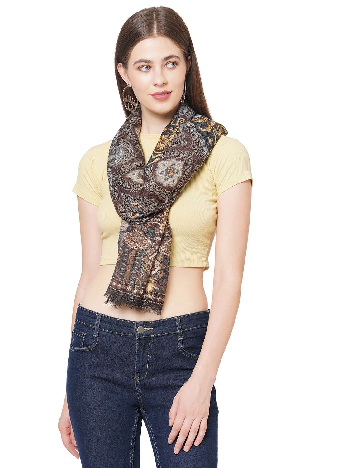 women printed everyday wrap scarf