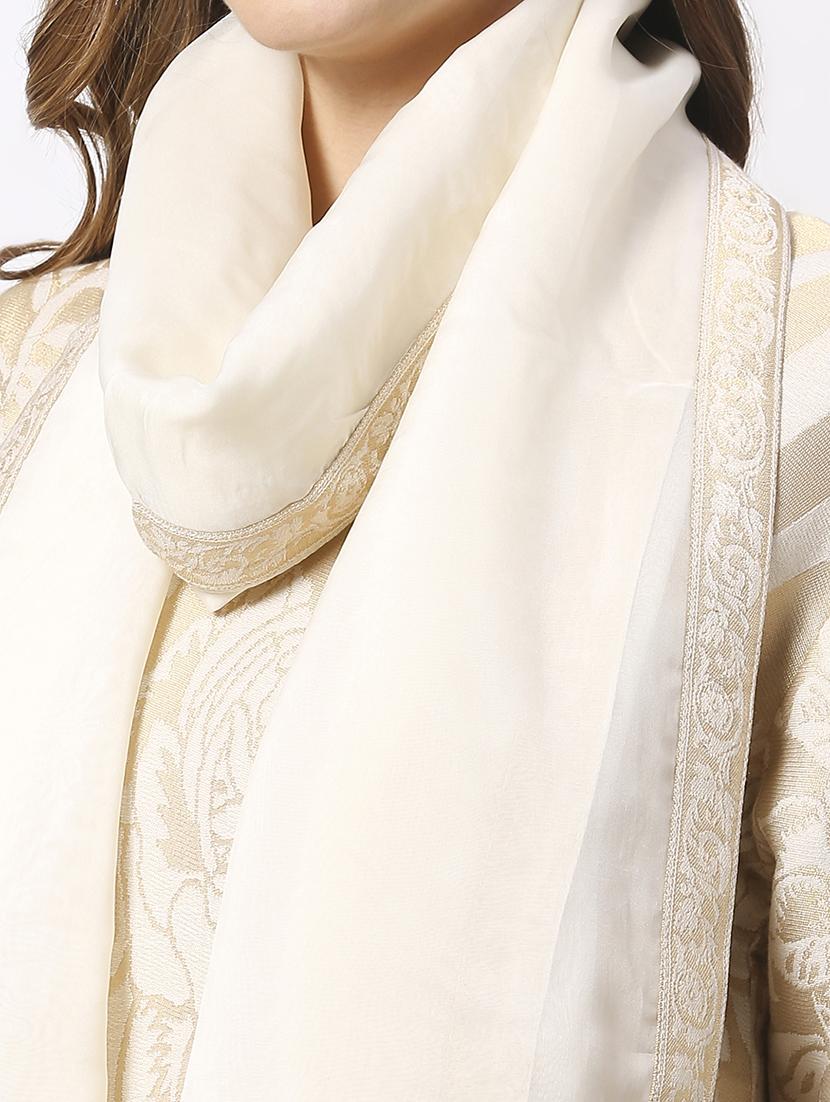 women plain lace bordered dupatta - 21631550 - Standard Image - 4