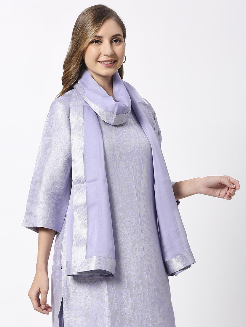 women plain lace bordered dupatta - 21631551 - Standard Image - 1