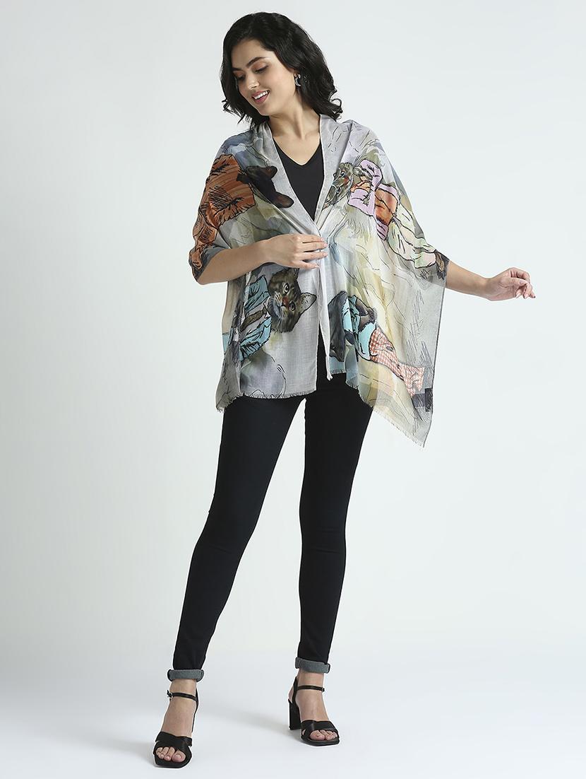 women printed everyday wrap scarf - 21631568 - Standard Image - 4