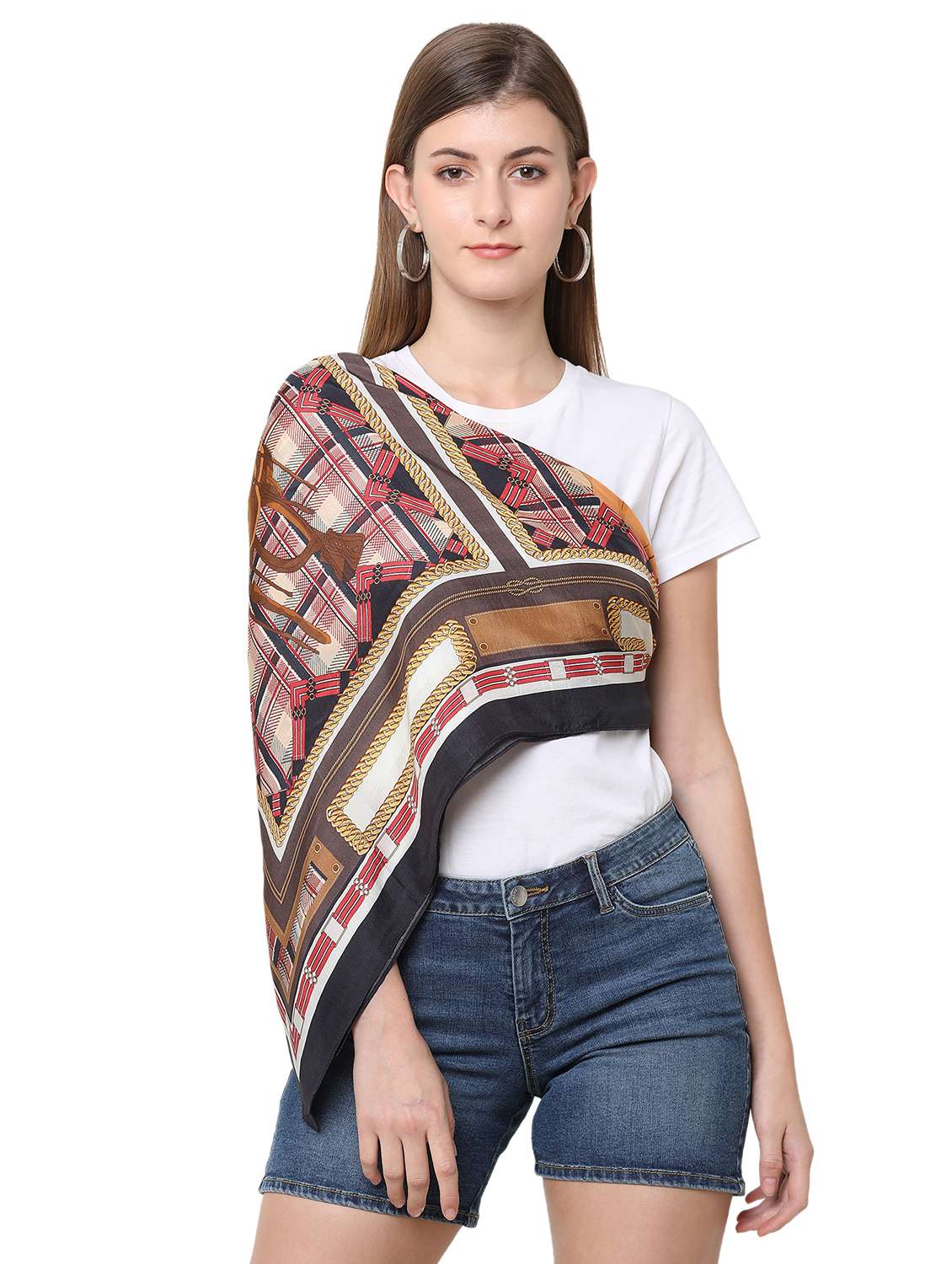 women printed everyday wrap scarf