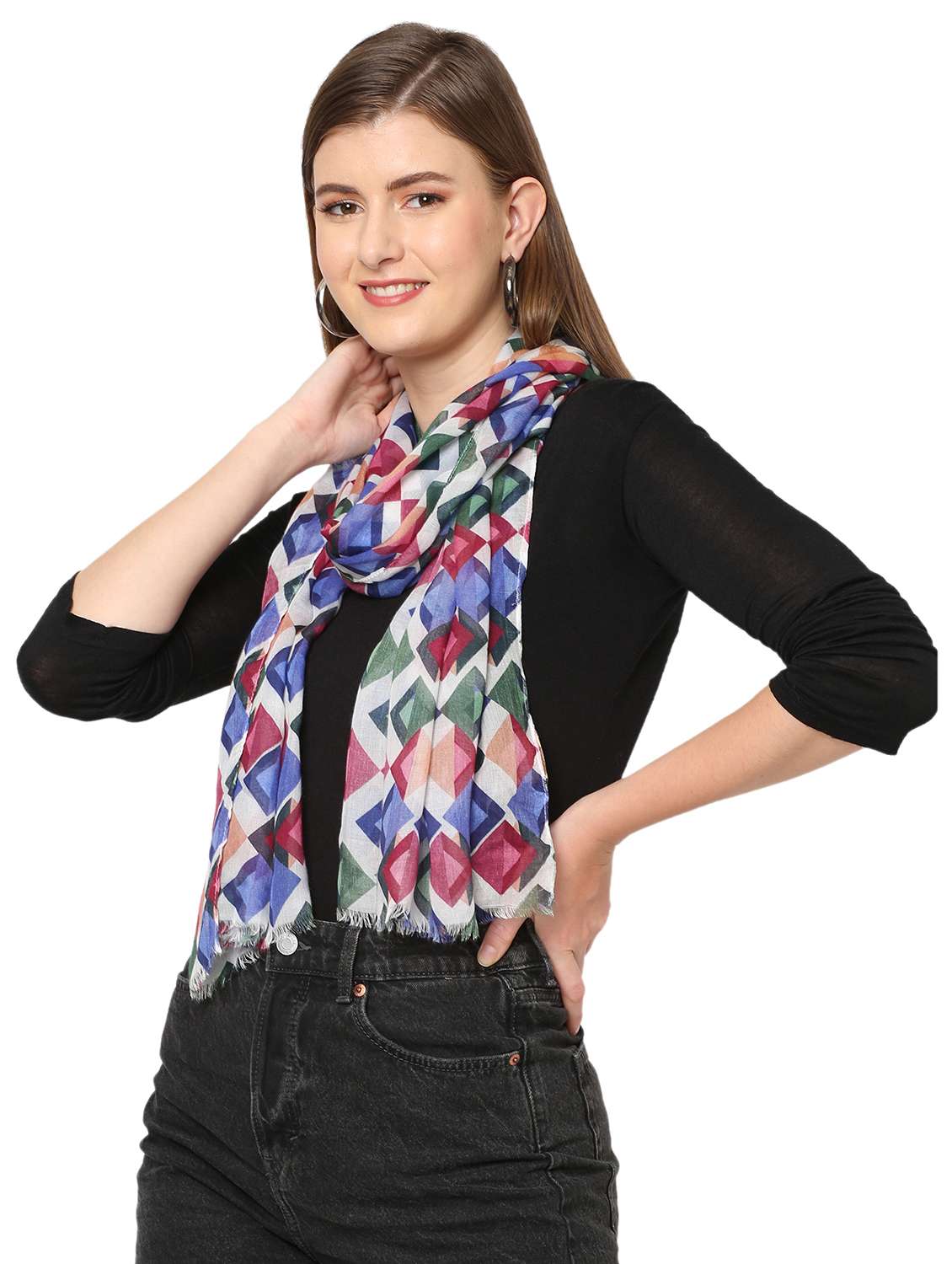 women printed everyday wrap scarf - 21631578 -  Standard Image - 1