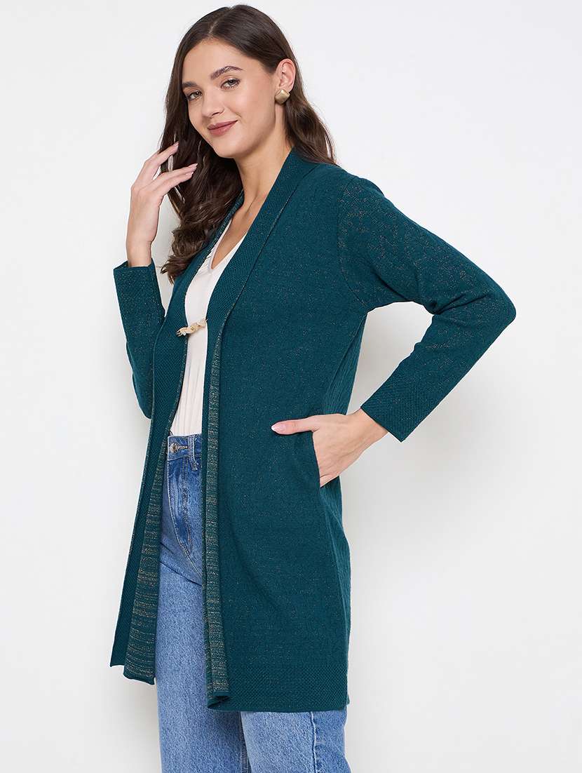 women solid wool long shrug - 21631878 - Zoom Image - 0