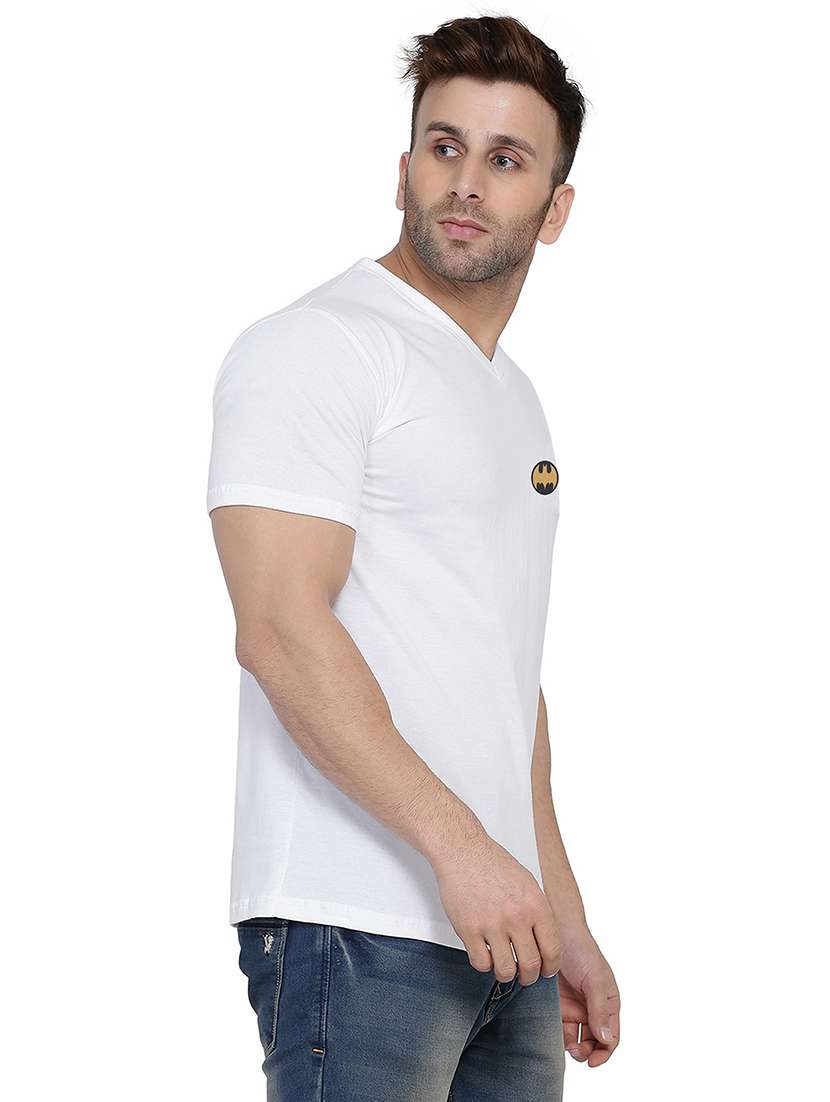 men slim fit placement printed v neck short sleeve t-shirt - 21631922 -  Standard Image - 1