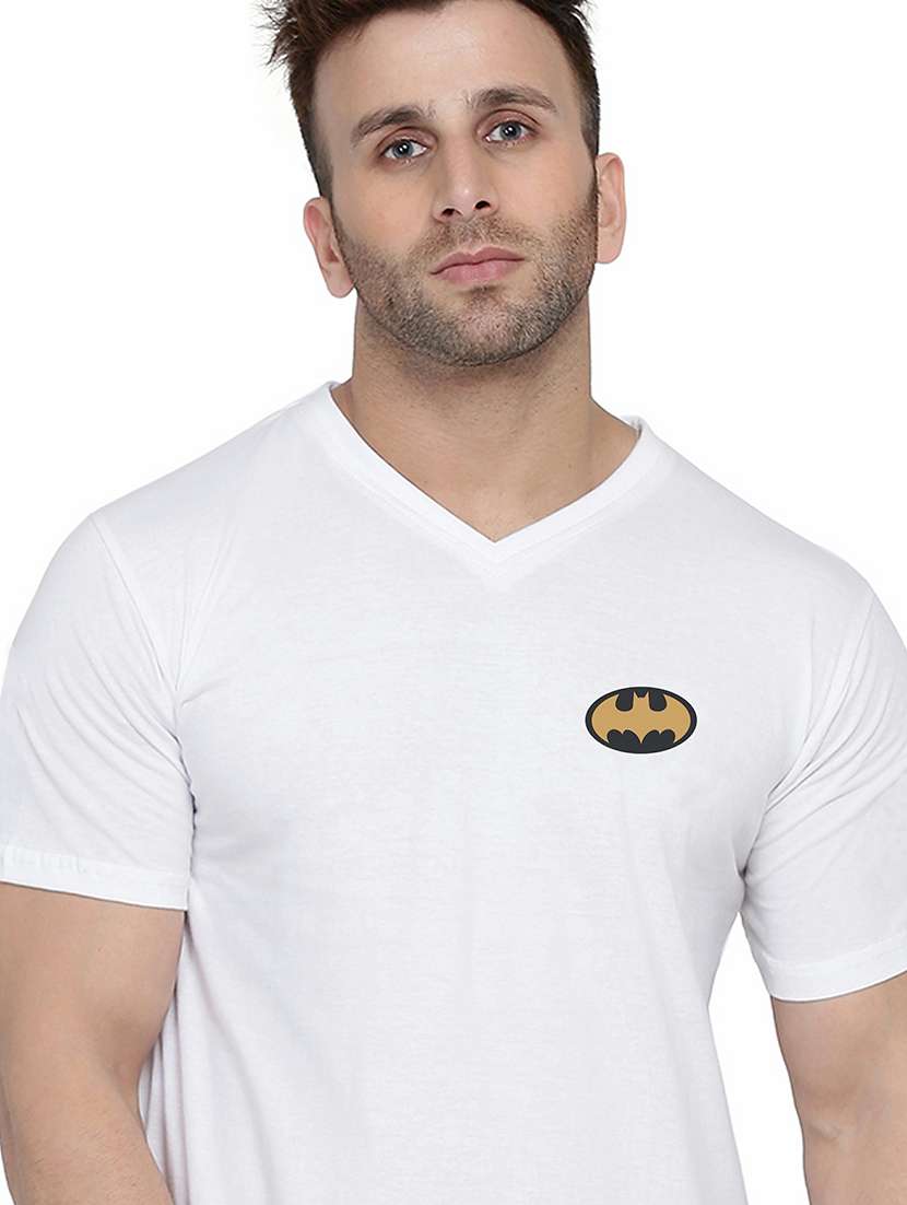 men slim fit placement printed v neck short sleeve t-shirt - 21631922 -  Standard Image - 4