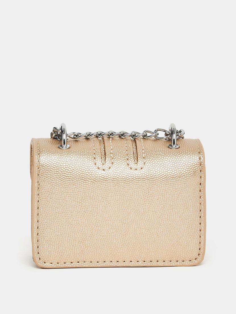 women gold textured sling bag - 21631983 - Standard Image - 1