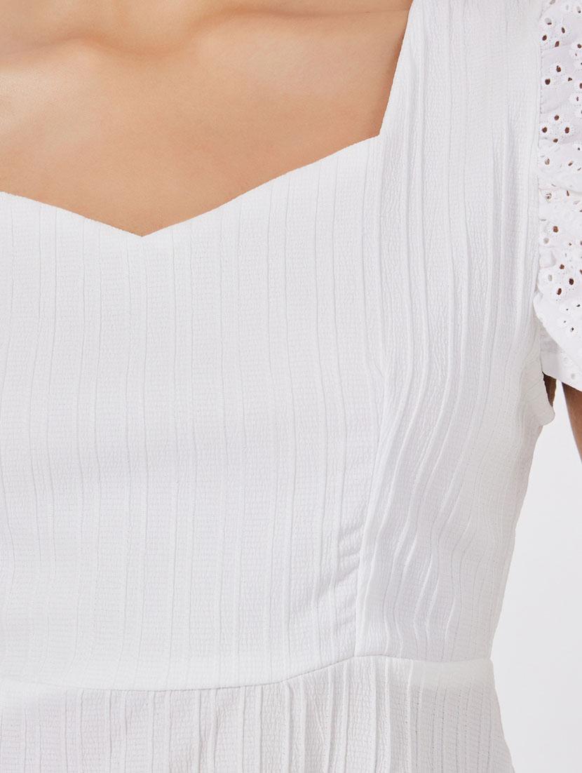 women white solid sweetheart neck top - 21632010 - Standard Image - 4