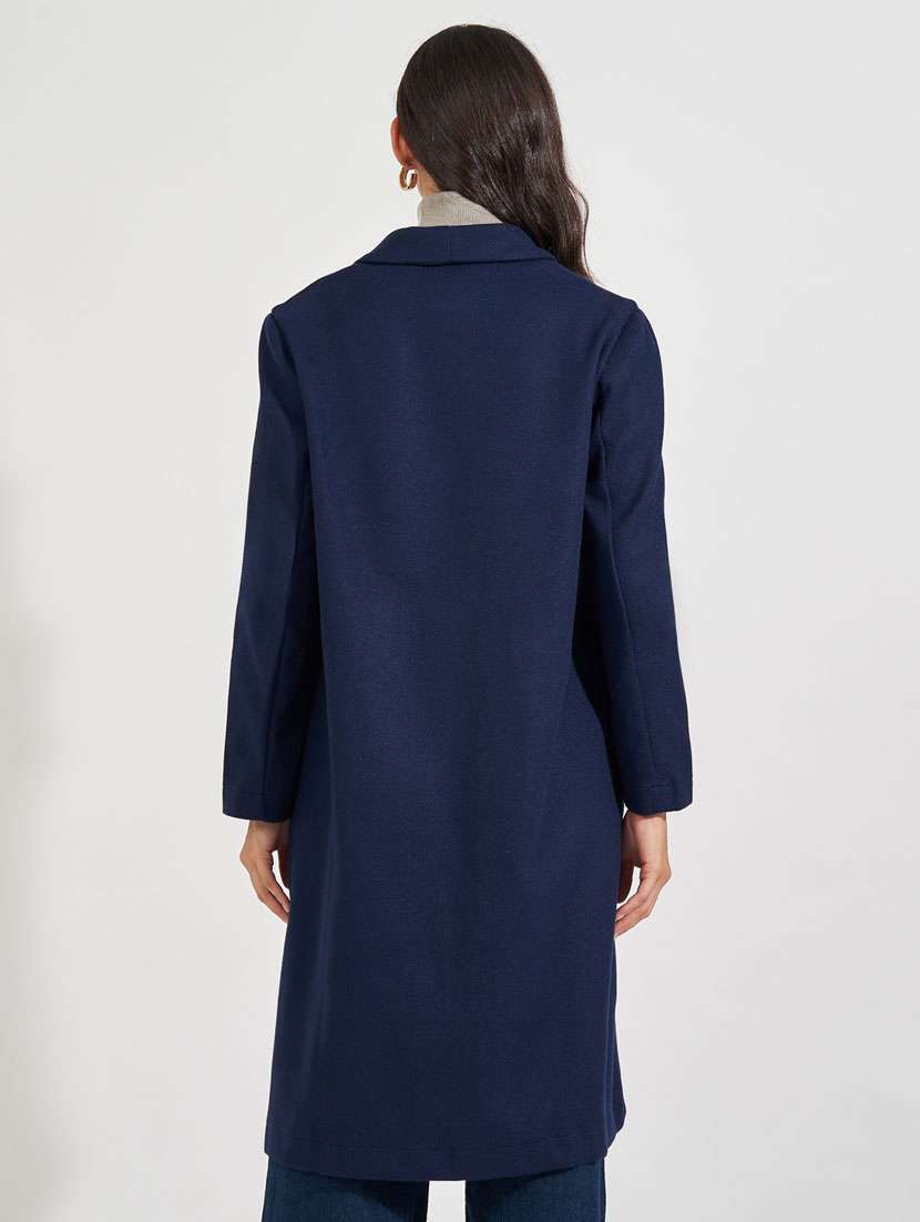 women solid trench overcoat - 21632022 -  Standard Image - 1
