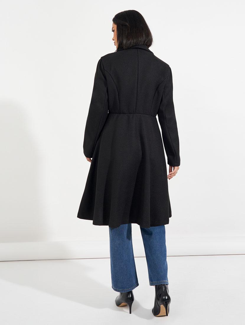 women black solid full sleeve overcoat - 21632023 - Standard Image - 4