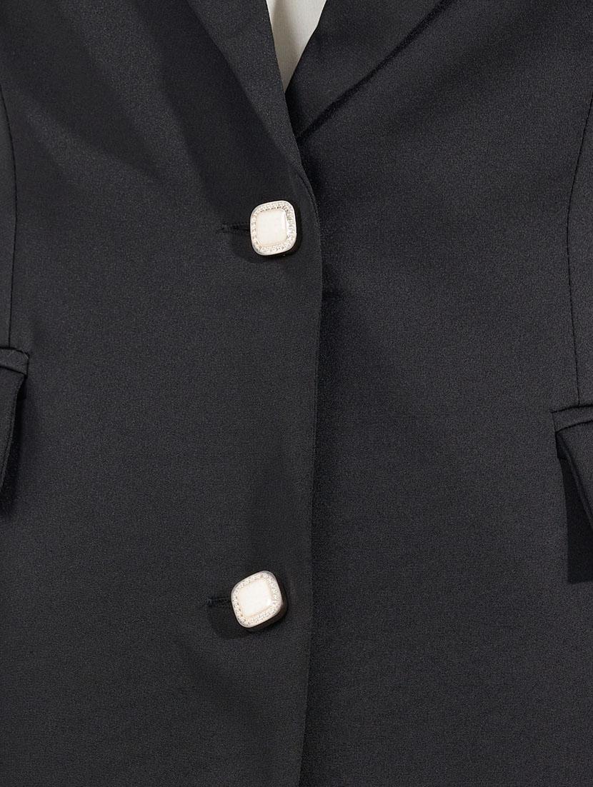 women lapel collar solid casual blazer - 21632031 - Standard Image - 6