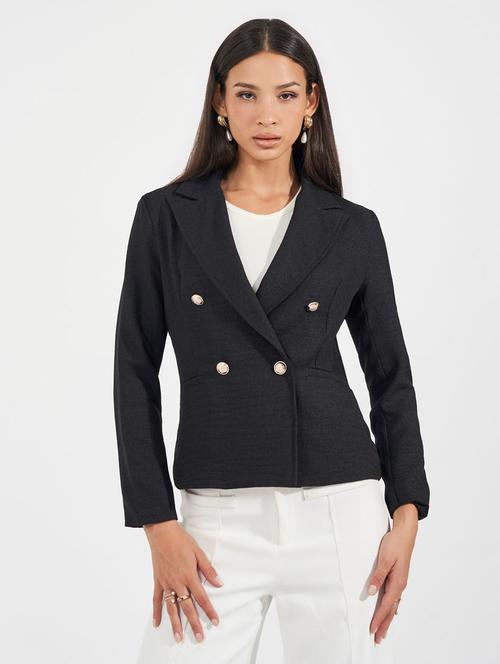 women solid long sleeve formal blazer - 21632036 - Standard Image - 0