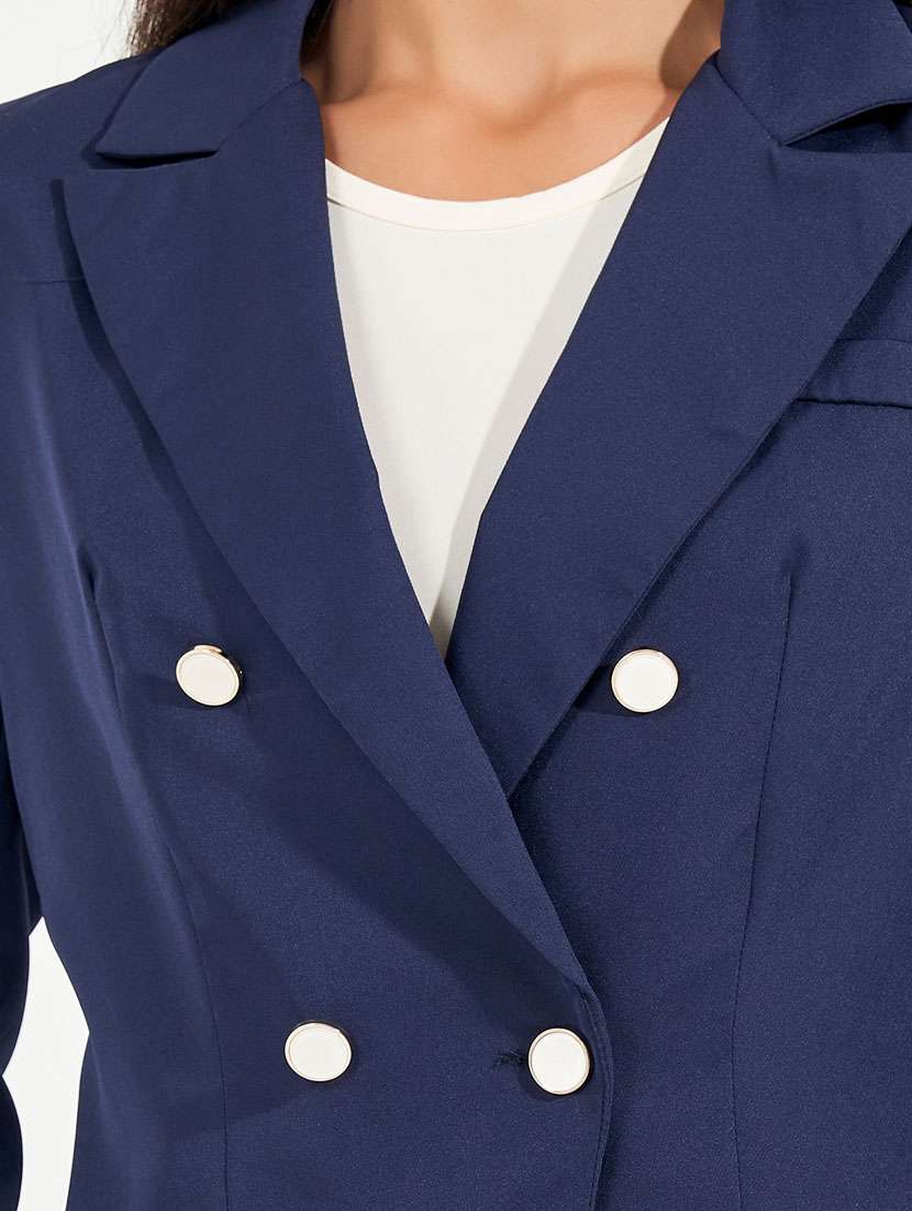 women solid long sleeve casual blazer - 21632041 -  Standard Image - 4