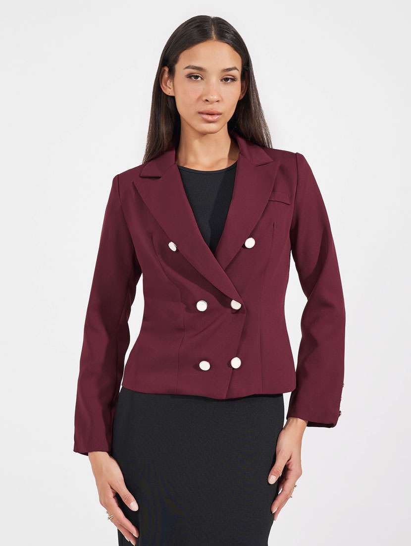 women solid long sleeve casual blazer - 21632042 -  Standard Image - 1