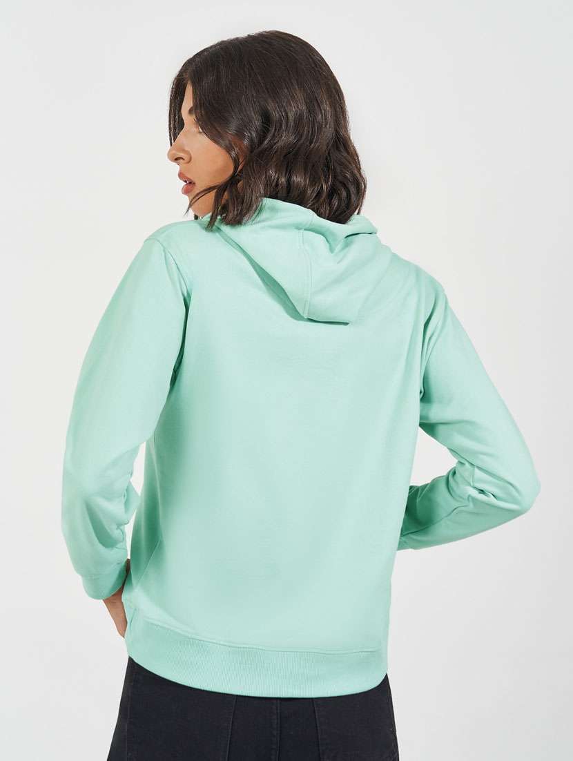 women sea green front  print long sleeve sweatshirt - 21632049 -  Standard Image - 1