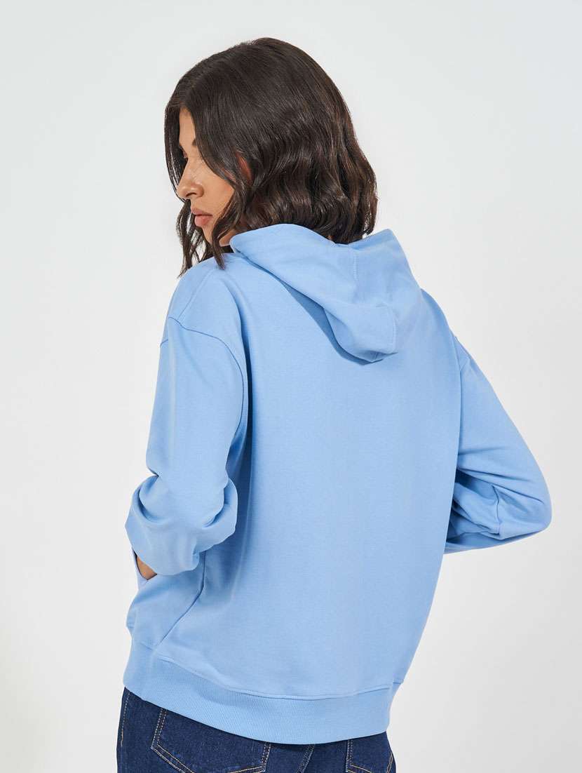 women chest  print long sleeve sweatshirt - 21632051 -  Standard Image - 1