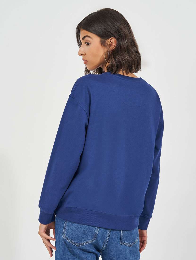 women front print long sleeve sweatshirt - 21632054 -  Standard Image - 1