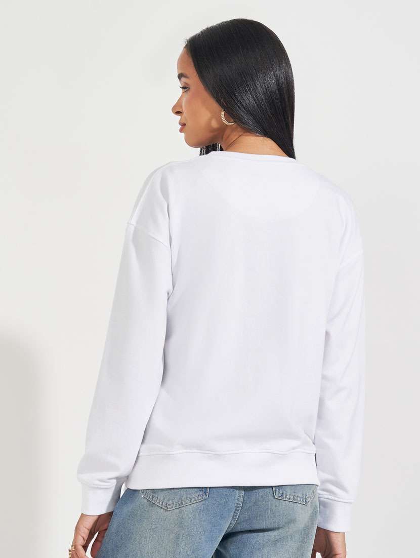 women front print long sleeve sweatshirt - 21632056 -  Standard Image - 1