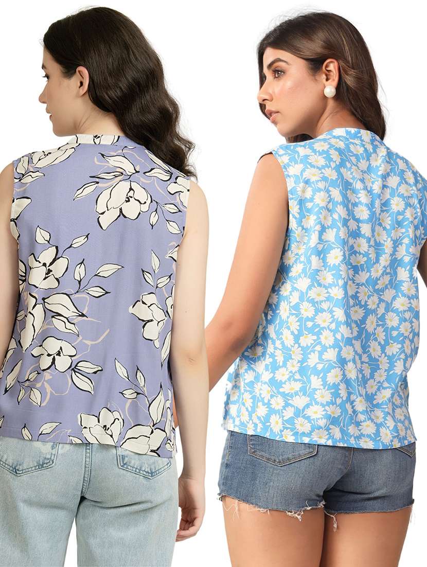 women pack of 2 printed top - 21632092 -  Standard Image - 1