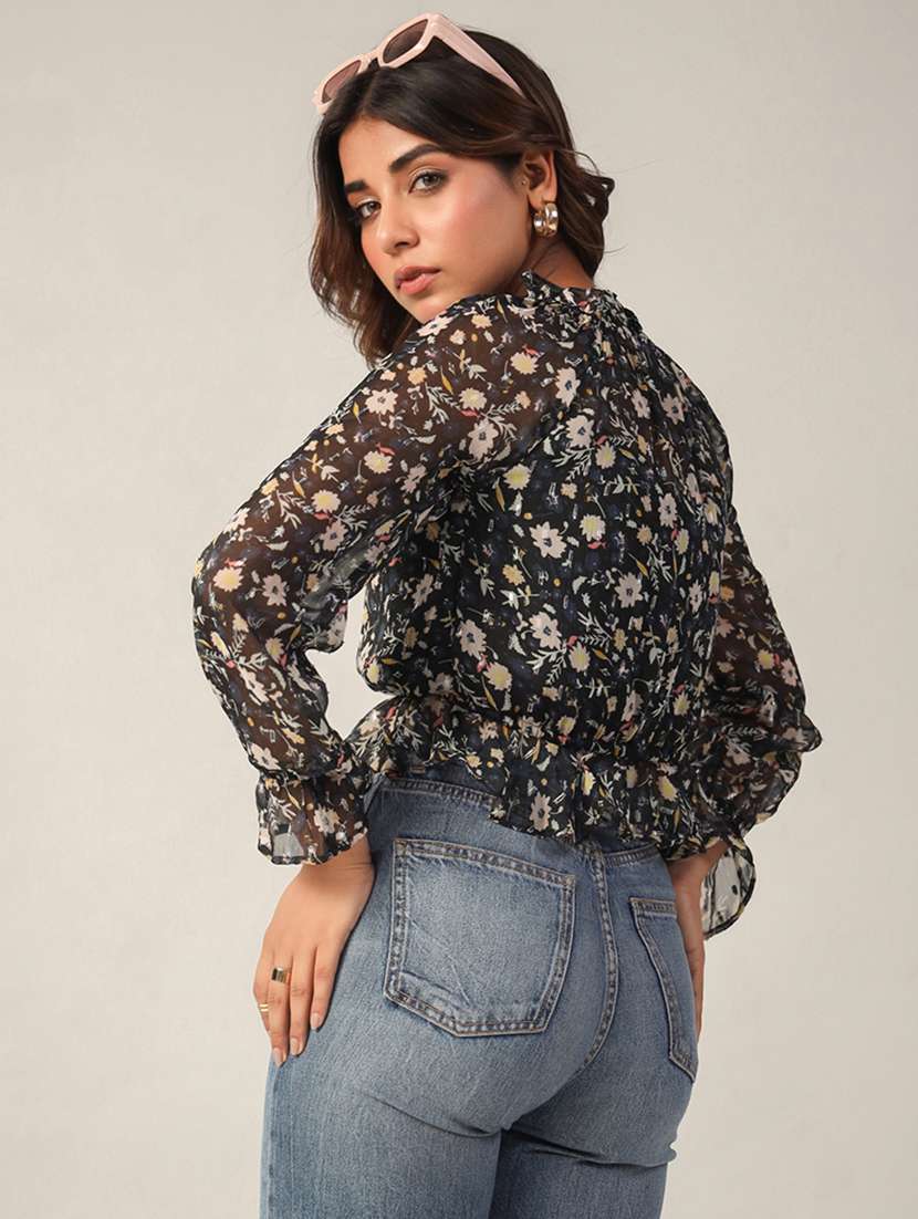 women printed crop top - 21632101 -  Standard Image - 1