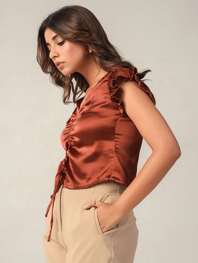 women solid crop top - 21632103 -  Standard Image - 1