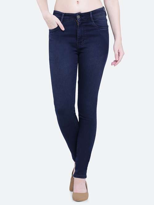 women plain skinny fit denim jeans - 21632471 -  Standard Image - 0
