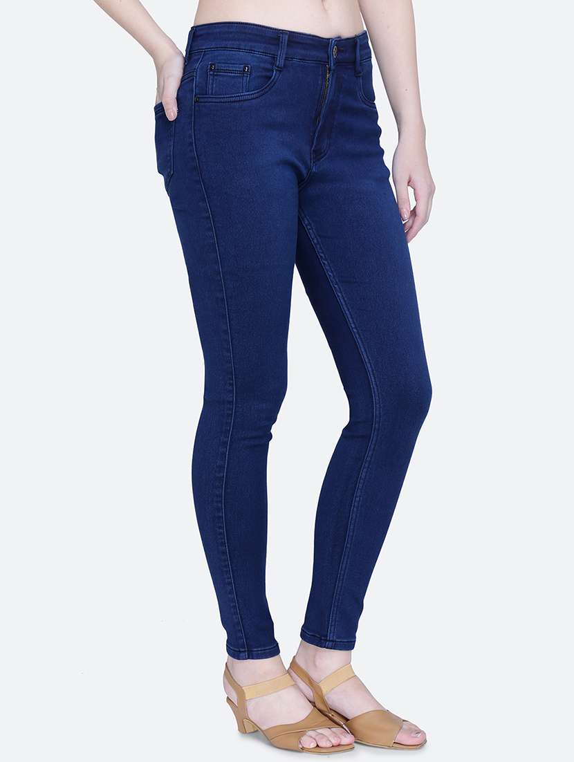 women plain skinny fit denim jeans - 21632478 -  Standard Image - 1