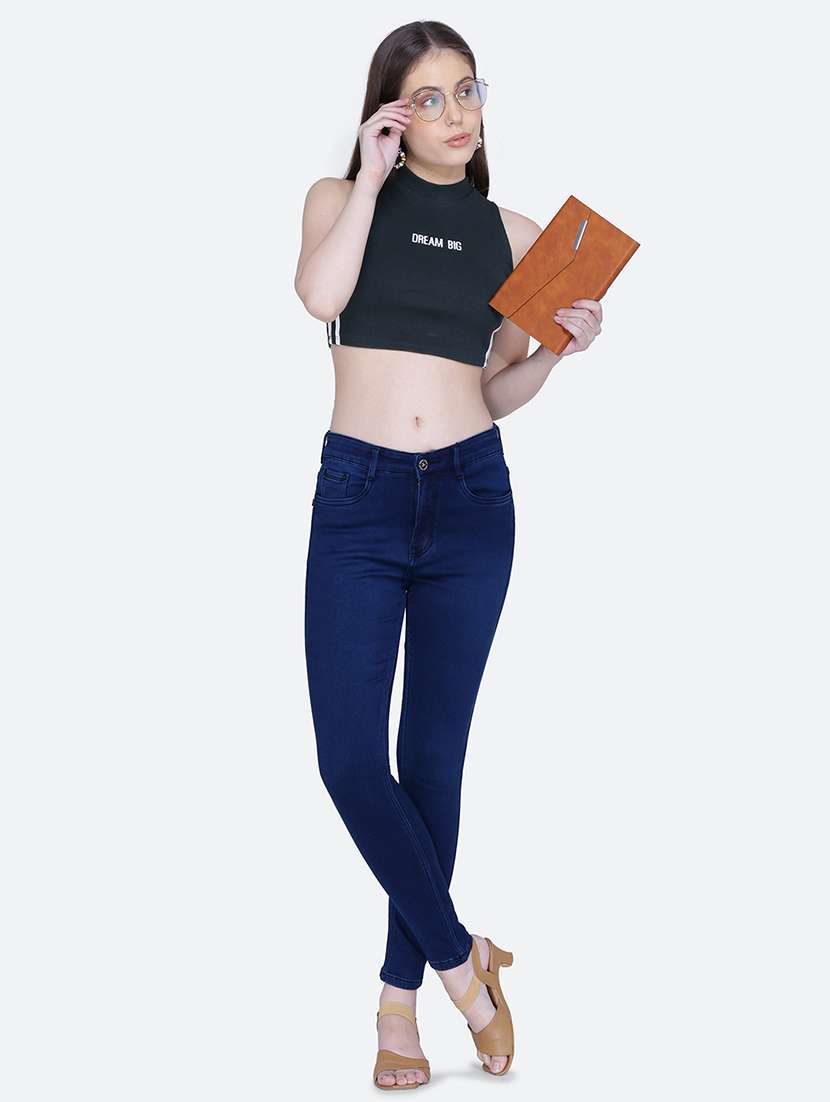 women plain skinny fit denim jeans - 21632478 - Standard Image - 4