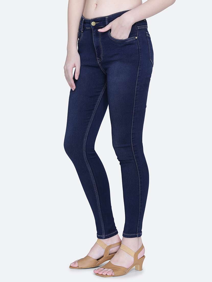 women plain skinny fit denim jeans - 21632485 -  Standard Image - 1