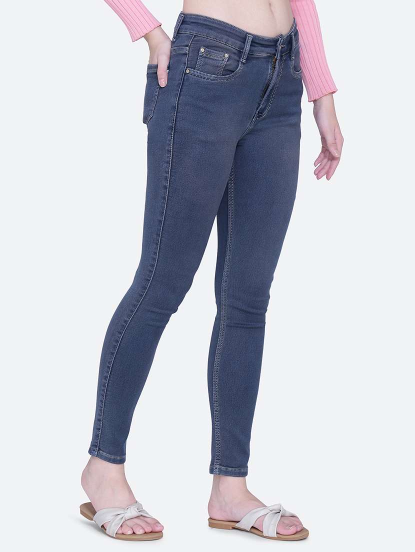 women plain skinny fit denim jeans - 21632497 -  Standard Image - 1