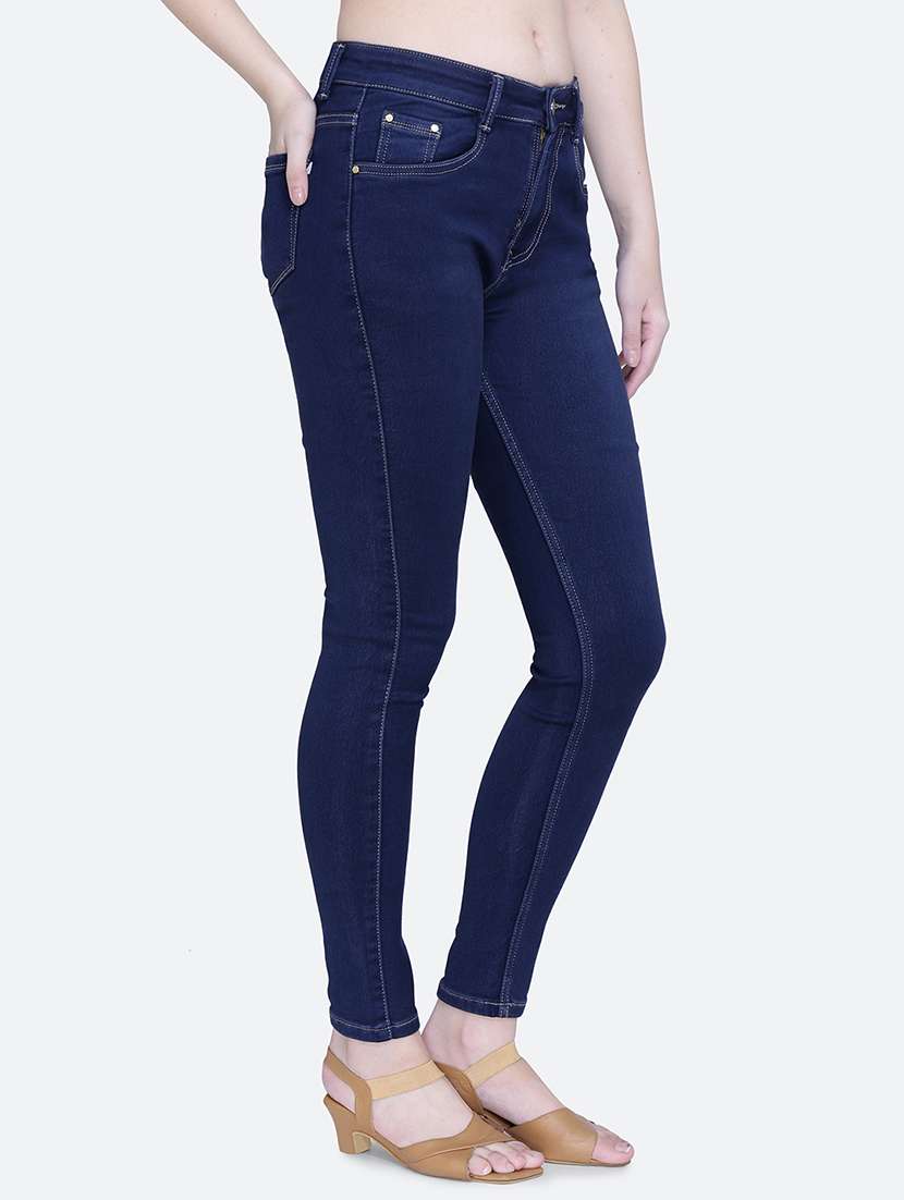 women plain skinny fit denim jeans - 21632506 -  Standard Image - 1