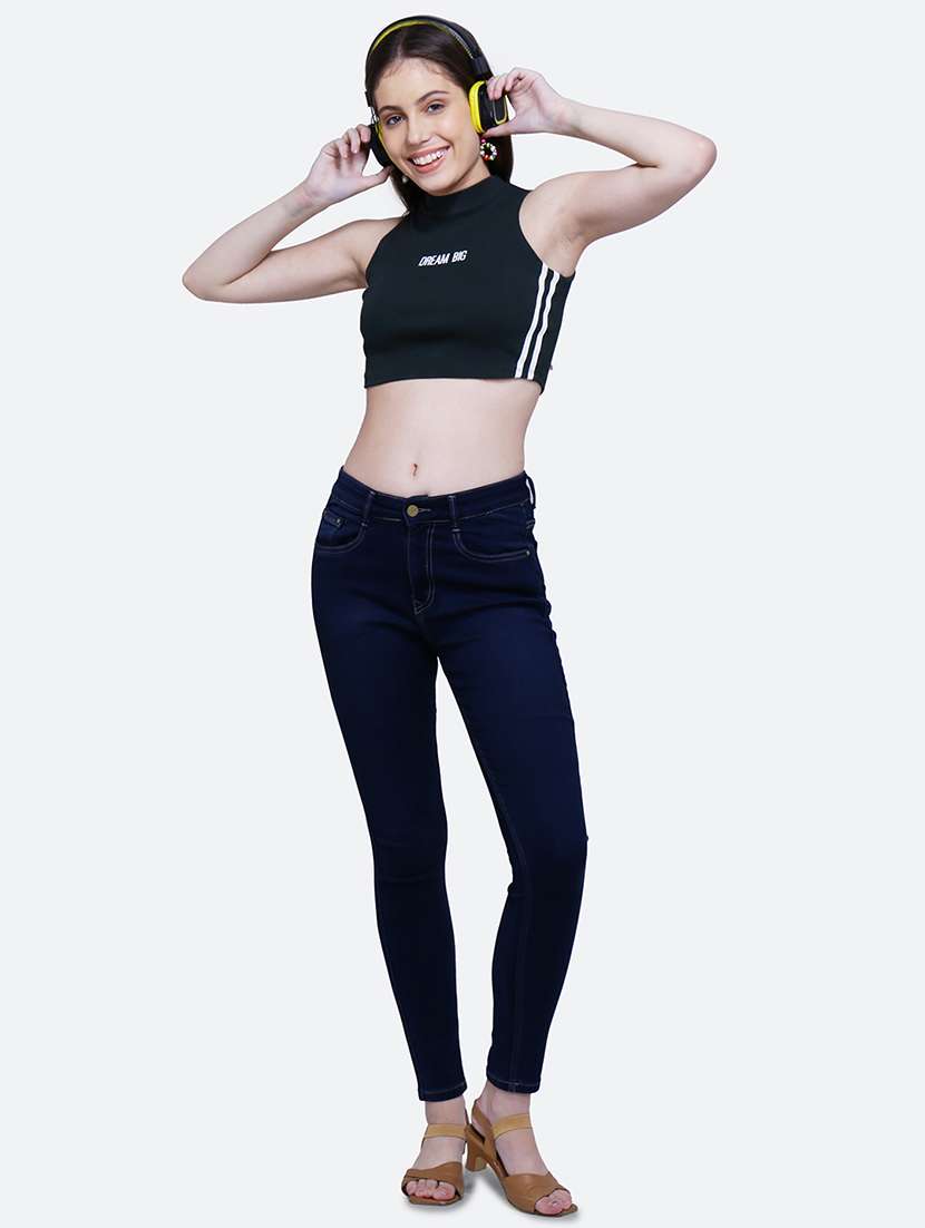 women plain skinny fit denim jeans - 21632506 - Standard Image - 4