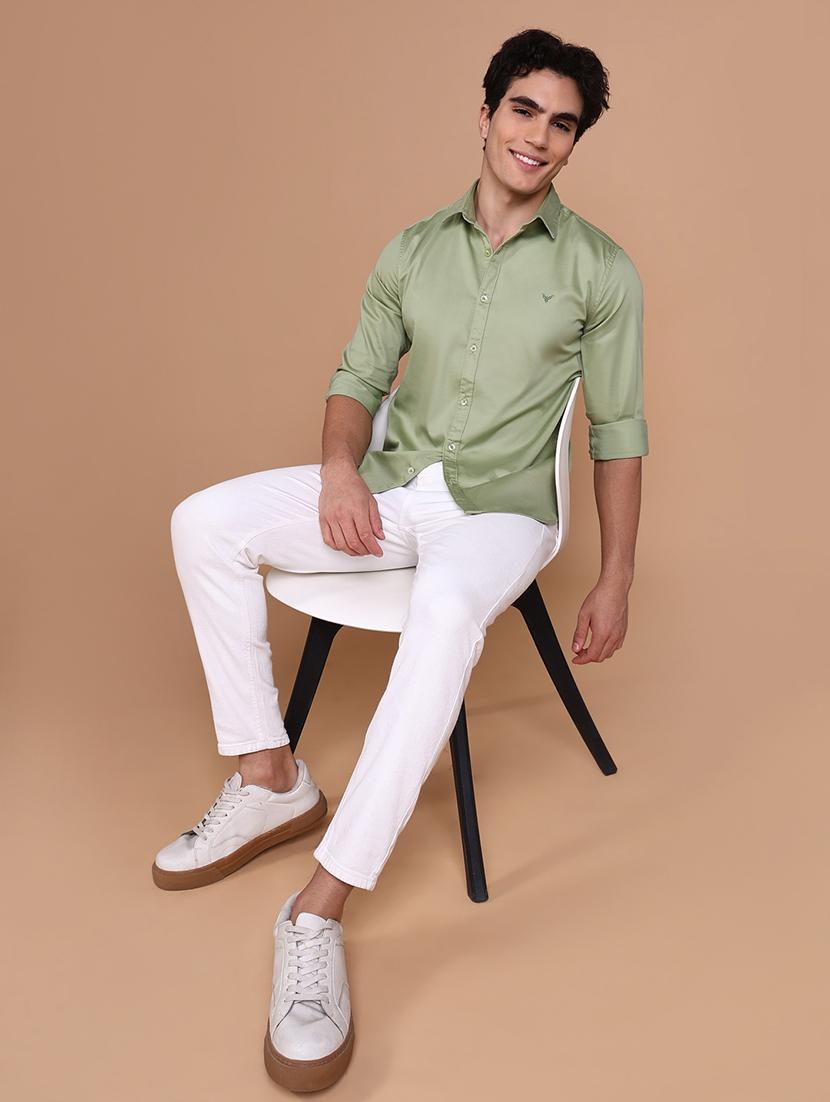 women solid collared casual shirt - 21632625 - Standard Image - 4