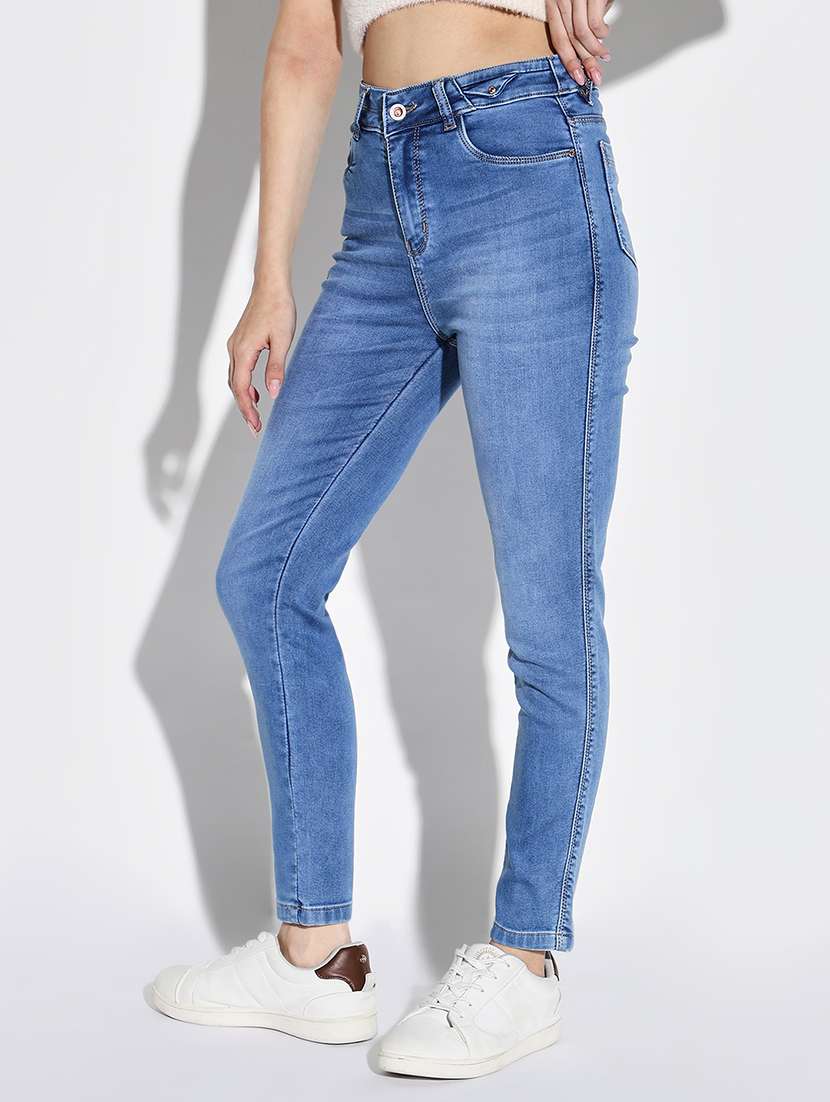 women plain slim fit denim jeans - 21632637 -  Standard Image - 1