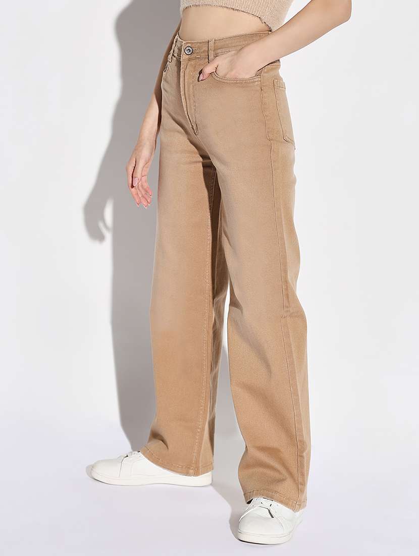 women plain mid rise denim jeans - 21632639 -  Standard Image - 1