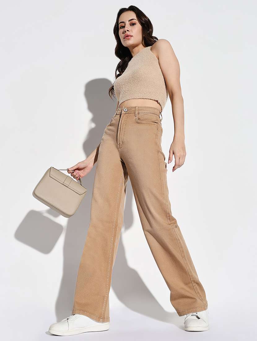 women plain mid rise denim jeans - 21632639 -  Standard Image - 4