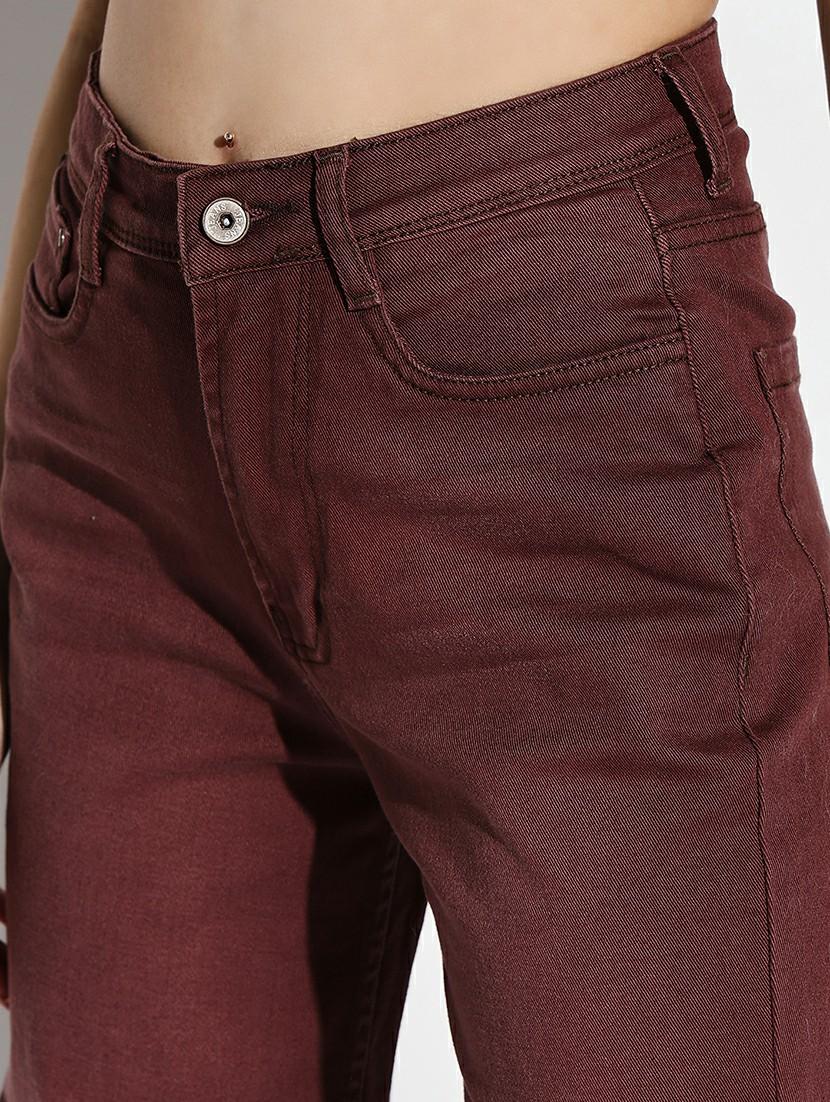 women plain high rise denim jeans - 21632642 - Standard Image - 6
