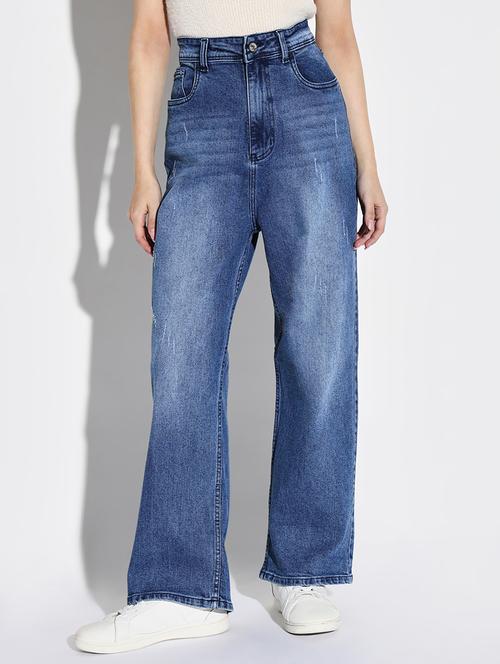 women plain high rise denim jeans - 21632645 - Standard Image - 0